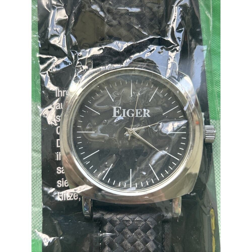 Eiger Black Dial Silver Tone Men’s Quartz Watch